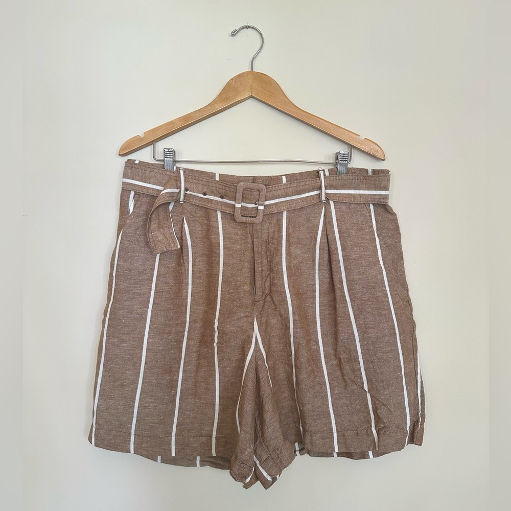 Vintage Inspired Brown Striped Shorts
